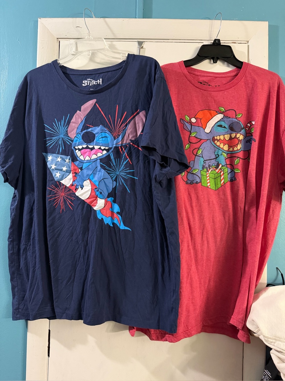 Disney Stitch Independence Day & Christmas 3XL Tees